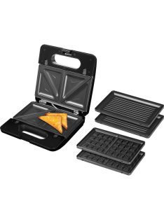   Сандвич мейкър ECG S 3173 3in1 Triangle, 750W, Черен - Код G5382