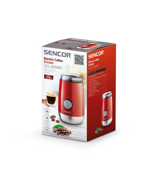 Електрическа кафемелачка SENCOR SCG 2050RD, 150W, 85 dB, Червен - Код G5447