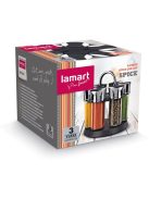 Стойка за съхранение на подправки LAMART LT7009 SPICE, 85 мл, 6 бр., Черен - Код G5489