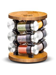   Стойка за съхранение на подправки LAMART LT7051 SAPOR, 85 мл.12 бр. Кафяв - Код G5490