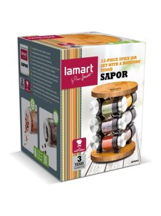   Стойка за съхранение на подправки LAMART LT7051 SAPOR, 85 мл.12 бр. Кафяв - Код G5490