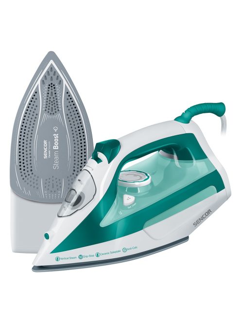 Парна ютия SENCOR SSI 6100GR, 2600W, Система Anti-Calc, Зелен/Бял - Код G5506