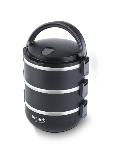 Термо кутия за храна LAMART LT6023 TEMP, 3 броя, Вместимост 1.8л., Черен - Код G5512