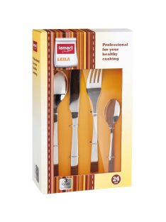   Комплект прибори LAMART LT5002 LEILA, 24 броя, Сив - Код G5517