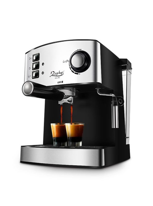 Еспресо машина Zephyr ZP 1171 F, 850W, 15 бара, за 1 или 2 кафета, Крема диск, Разпенване, Инокс - Код G8024