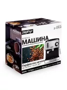 Еспресо машина Zephyr ZP 1171 F, 850W, 15 бара, за 1 или 2 кафета, Крема диск, Разпенване, Инокс - Код G8024