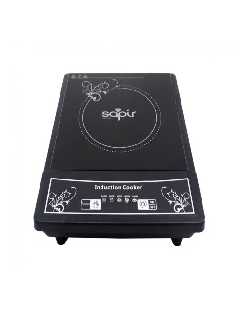 Индукционен котлон SAPIR SP 1445 VG, 2000W, 5 степени на мощност, LED, Автоматично изключване, Черен - Код G8304