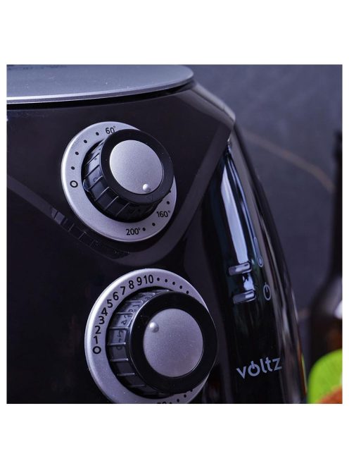 Фритюрник с горещ въздух Air Fryer Voltz/Rosberg V51980C, 1600W, 2.6 литра, 80°C~200°C, Таймер, Черен - Код G8357
