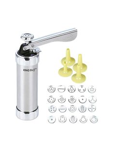   Шприц за сладки Kinghoff KH 3750, 20 шаблона, 4 накрайника, Инокс - Код G8372