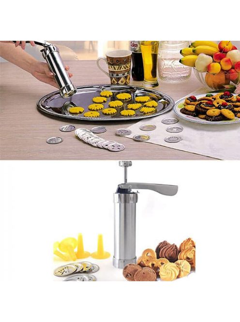 Шприц за сладки Kinghoff KH 3750, 20 шаблона, 4 накрайника, Инокс - Код G8372