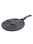 Тиган за палачинки с личица ZILNER ZL 2421, 26 см, 4 различни форми, Мраморно покритие, Черен - Код G8375