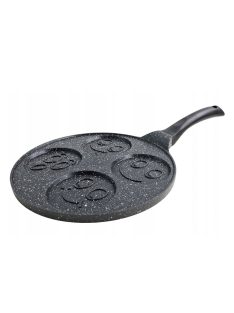   Тиган за палачинки с личица ZILNER ZL 2421, 26 см, 4 различни форми, Мраморно покритие, Черен - Код G8375