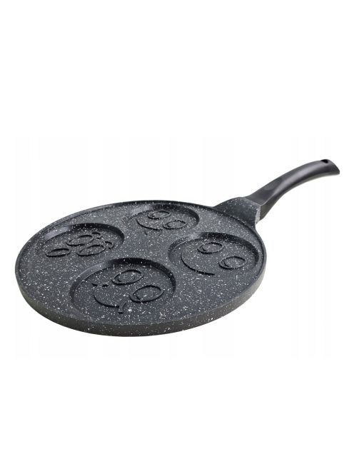 Тиган за палачинки с личица ZILNER ZL 2421, 26 см, 4 различни форми, Мраморно покритие, Черен - Код G8375