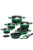 Комплект тенджери и тигани с мраморно покритие Zilner ZL 8521, 15 части, Индукция, Зелен/Черен - Код G8385