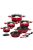 Комплект тенджери и тигани с мраморно покритие Zilner ZL 8520, 15 части, Индукция, Червен/Черен - Код G8386
