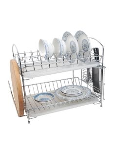   Сушилник за съдове на 2 нива SAPIR SP 3000 D, 47.5х27х40 см, 2 бр. тави, Хром - Код G8396
