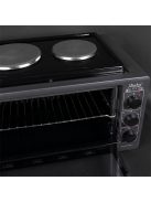 Готварска печка с два котлона ZEPHYR ZP 1441 T50HP, 3900W, 50 литра, Терморегулатор, Тава и решетка, Черен - Код G8400