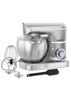   Планетарен миксер с иноксова купа ZEPHYR ZP 1115 T, 1500W, 8.5 литра, 6 степени, Приставки, Сребрист - Код G8414