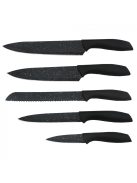 Комплект ножове ZEPHYR ZP 1633 VM6, 5 броя + поставка, Мраморно покритие, Черен - Код G8437