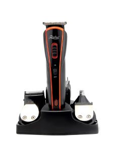   Комплект за бръснене и подстригване 5в1 ZEPHYR ZP 1810 BT, Тример за нос, Тример за детайли, Приставка за бръснене, Аксесоари, Черен/оранжев - Код G8441