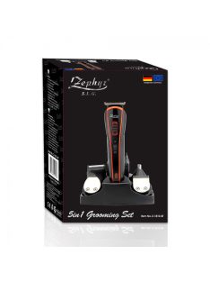   Комплект за бръснене и подстригване 5в1 ZEPHYR ZP 1810 BT, Тример за нос, Тример за детайли, Приставка за бръснене, Аксесоари, Черен/оранжев - Код G8441
