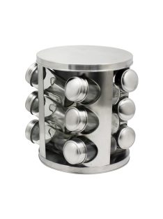   Бурканчета за подправки на стойка ZEPHYR ZP 1217 CR12, 12 бр. бурканчета, 3 нива, Въртяща се основа, Сребрист - Код G8460