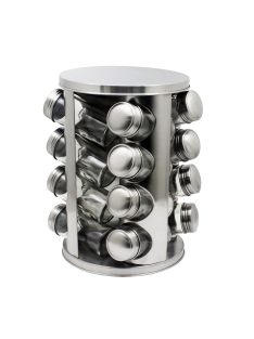   Бурканчета за подправки на стойка ZEPHYR ZP 1217 CR16, 16 бр. бурканчета, 4 нива, Въртяща се основа, Сребрист - Код G8462