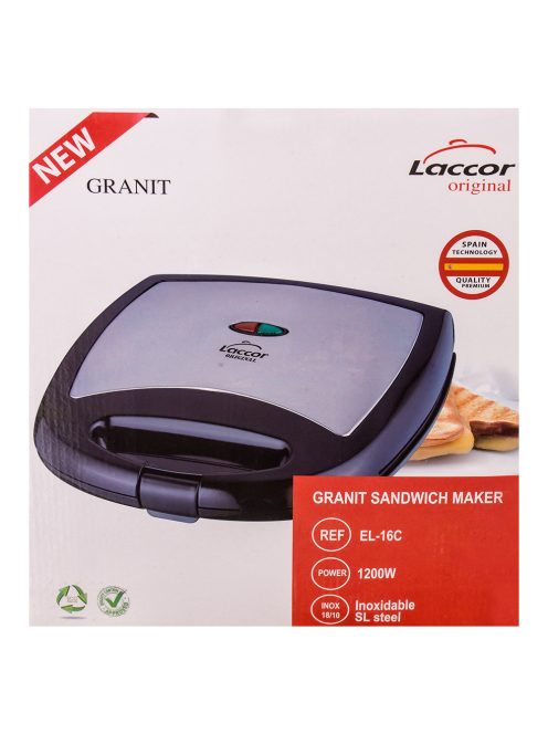 Тостер-сандвич LACCOR EL 16C, 1200W, Черен/Сив - Код G8492