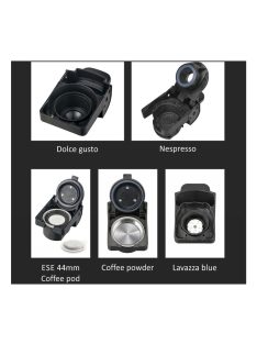   Еспресо машина за мляно кафе и капсули 8в1 Voltz/Rosberg Premium V51171B5, 1450W, 19 bar, Черен/червен - Код G8503