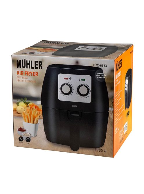 Фритюрник с горещ въздух Muhler MFX-655X Black, 6L, 1700W, Черен - Код G8509