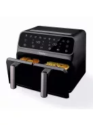 Фритюрник AirFryer Rosberg Premium RP51980N, 1700W, 2съда x 4л., Горещ въздух, Таймер, до 200°C, Черен - Код G8548