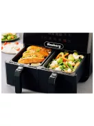 Фритюрник AirFryer Rosberg Premium RP51980N, 1700W, 2съда x 4л., Горещ въздух, Таймер, до 200°C, Черен - Код G8548