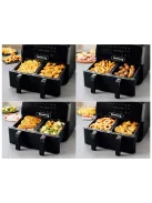 Фритюрник AirFryer Rosberg Premium RP51980N, 1700W, 2съда x 4л., Горещ въздух, Таймер, до 200°C, Черен - Код G8548
