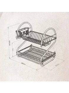   Сушилник за съдове TEKNO TEL KB 018B, 2 нива, приставка за прибори, черен - Код G8590