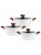 Комплект тенджери Zilner ZL 8560, 6 части, алуминий, бял - Код G8591