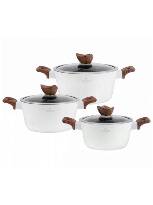 Комплект тенджери Zilner ZL 8560, 6 части, алуминий, бял - Код G8591