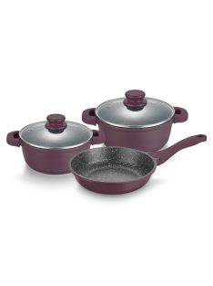   Комплект съдове за готвене Muhler Lilli MR-5049, 5 части, Лят алуминий, Люляк - Код G8605