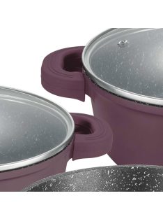   Комплект съдове за готвене Muhler Lilli MR-5049, 5 части, Лят алуминий, Люляк - Код G8605