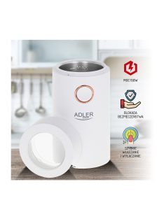   Електрическа кафемелачка ADLER AD 4446-WG, 150 W, 75 g, Бял - Код G8634