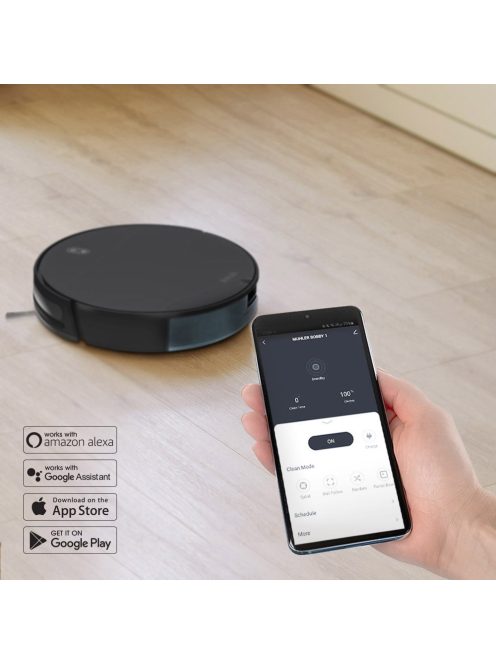 Прахосмукачка робот MUHLER Bobby 1, 28 W, 200 ml Контейнер за прах, 230 ml Воден контейнер, Черен - Код G8662