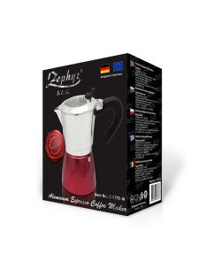   Кубинска кафеварка ZEPHYR ZP 1173 J6, 6 чаши, Червен/сребрист - Код G8663
