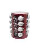 Бурканчета за подправки на стойка Rosberg Premium RP51217A16, 16 бр, 4 нива, Червен металик - Код G8669