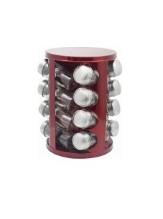   Бурканчета за подправки на стойка Rosberg Premium RP51217A16, 16 бр, 4 нива, Червен металик - Код G8669