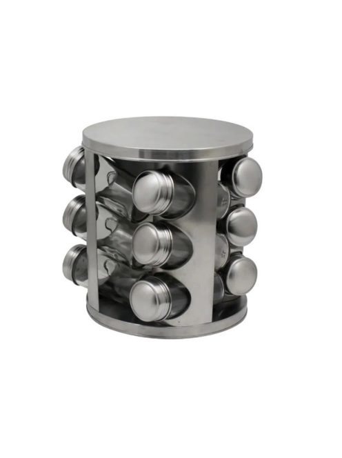 Бурканчета за подправки на стойка Rosberg Premium RP51217A12, 12бр. бурканчета, Метална поставка, Сив - Код G8671