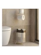 Поставка с държач за тоалетна хартия и кош TEKNO TEL MG098GK, 5,5л, Черен/Сив - Код G8675