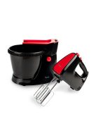 Ръчен миксер с купа Homa HMX-309BL, Atlanta, 300W, 2 бъркалки, 5 скорости, 2,5л купа, Черен/Червен - Код G8689