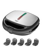 Уред за сандвичи и десерти Adler AD 3040, 1200W, 5 вида плочи, Незалепващо покритие, Черен/инокс - Код G8726