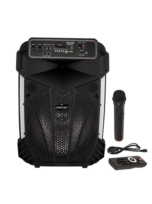 Активна тонколона Rancore RS151X, 16W, 65dB, USB кабел, дистанционно управление, безжичен микрофон, Черен - Код G8737