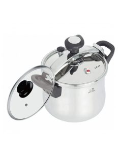   Тенджера под налягане Rosberg R51311A7, 7 литра, 2 капака, Индукция, Трислойно дъно, Инокс - Код G8742