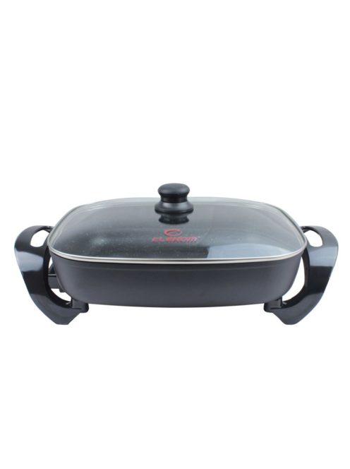 Електрически тиган/тенджера ELEKOM ЕК-3038 M, 38см., Мраморно покритие, 1500W, Сив/Черен - Код G8823